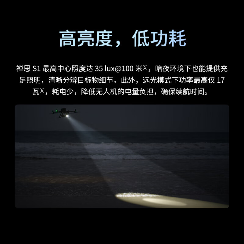 大疆(DJI)三轴云台探照灯 禅思S1挂载 适配经纬M400/M350行业无人机 多模式照明 [含1年基础险]提货卡高清大图
