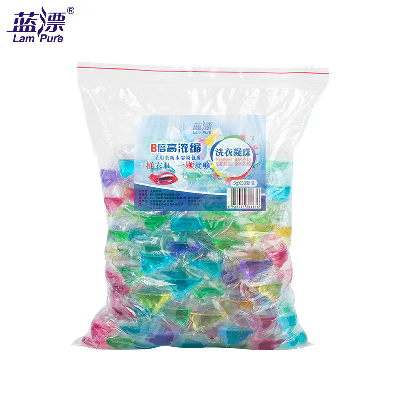 蓝漂洗衣凝珠50颗袋装 LP-366676洗衣凝珠50颗装 5g*50颗LP-366676洗衣凝珠50颗装高清大图