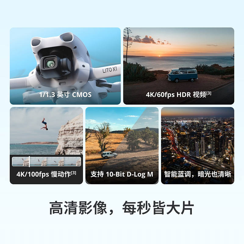 DJI Lito X1 畅飞套装(DJI RC 2)高配航拍机 4K高清全向避障前视激光雷达 内置42G内存 激活发高清大图