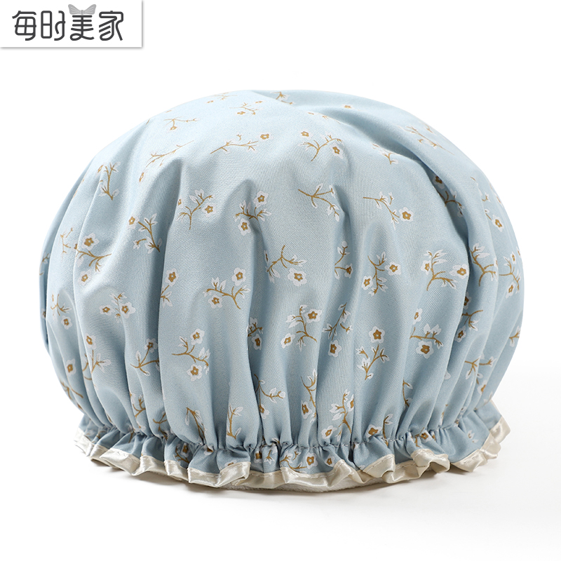 浴帽防水成人女款淋浴洗澡沐浴帽洗头帽可爱头套厨房女士防油烟帽 三维工匠 02#粉色点点高清大图