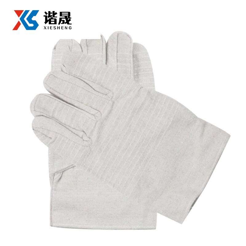 谐晟 白甲帆布手套 劳保电焊手套 24线双层全衬 XSH0004 100副