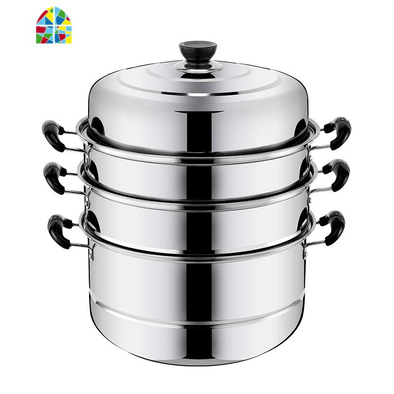 3层 三层 4层 四层 不锈钢 蒸锅 特厚加厚电磁炉锅 锅具 蒸笼 FENGHOU 32cm[二层加厚]高清大图