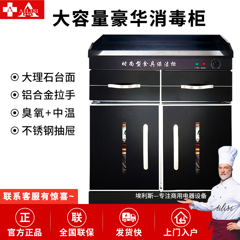 埃利斯(AILISI)茶水消毒柜商用 立式餐厅饭店配餐柜 厨房餐具茶杯碗筷柜 臭氧中温红外线保洁柜 YTP-80D高清大图