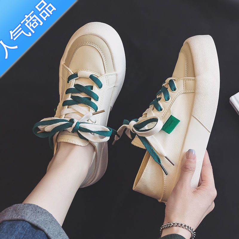 SUNTEK帆布鞋夏季新款透气2023新款两穿半拖一脚蹬小白鞋懒人休闲女鞋子高清大图