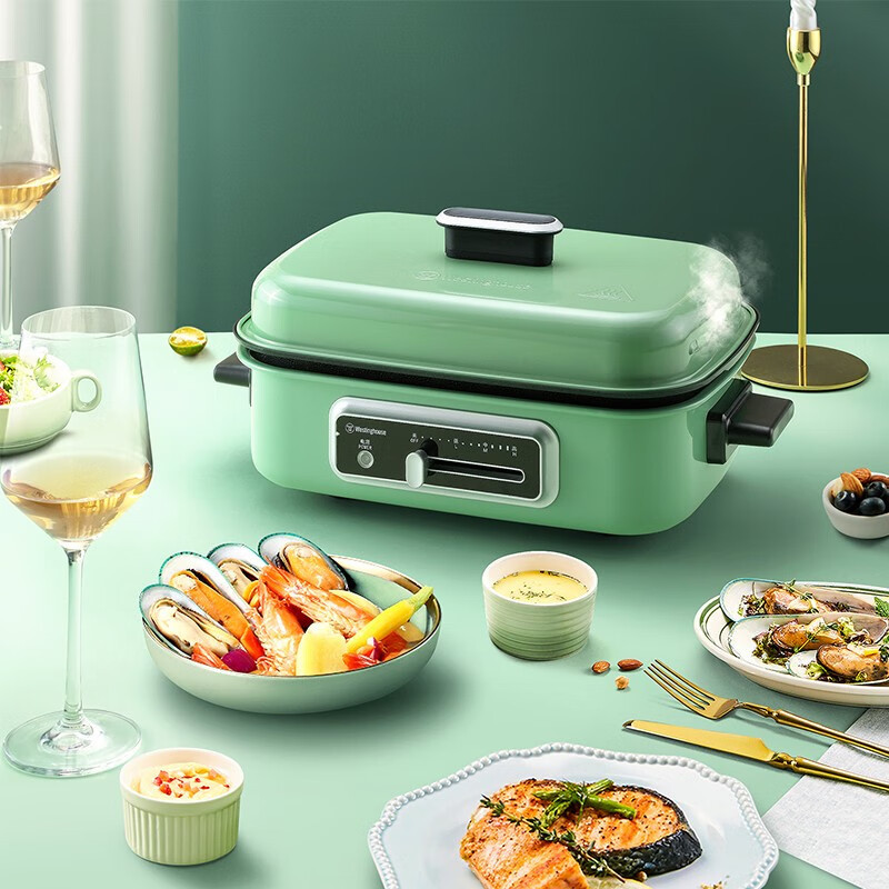 西屋(WESTINGHOUSE) 1400W食品级不粘涂层4.5L深煮锅多功能电火锅 WSC-1688