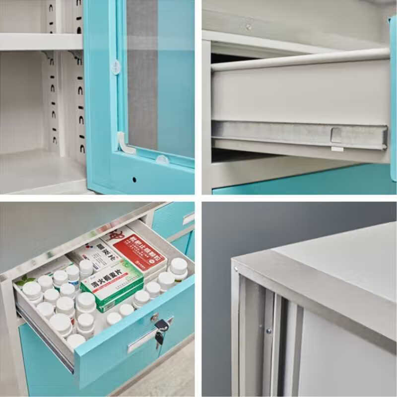 锦北不锈钢脚面处置台配药桌调剂台办公桌医务室配药柜 0.9米处置台高清大图