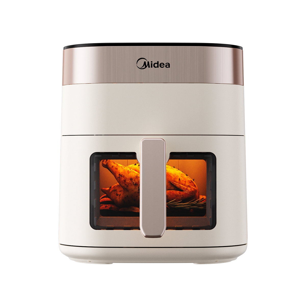 美的(Midea)空气炸锅智能触控透明可视家用实用大容量6.5L炸烤箱一体机三档风速金属腔体 MF-KZC6517