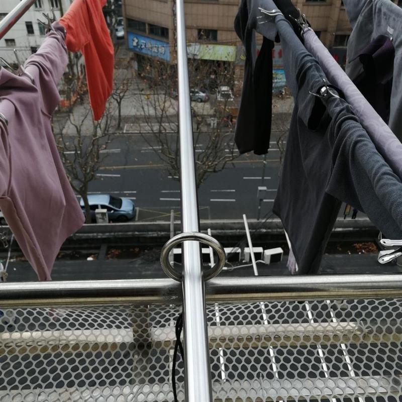 加厚伸缩杆晾衣杆家用晒衣杆阳台杆晾衣架固定式外墙搭台杆单杆式