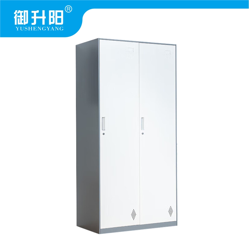御升阳 两门更衣柜/宿舍衣柜储物柜带锁柜子灰白套色 二门 900×500×1850mm 台高清大图