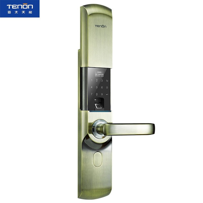 亚太天能(TENON)智能指纹锁 锌合金家用指纹密码锁电子门锁 T5 青古铜