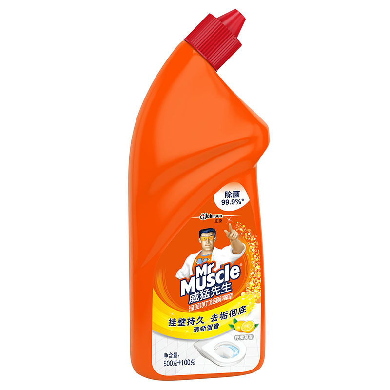 威猛先生(Mr Muscle) 宁选深层净力洁厕啫喱 柠檬草香 四包装(500g+100g)*4 洁厕液 洁厕灵 洁厕精