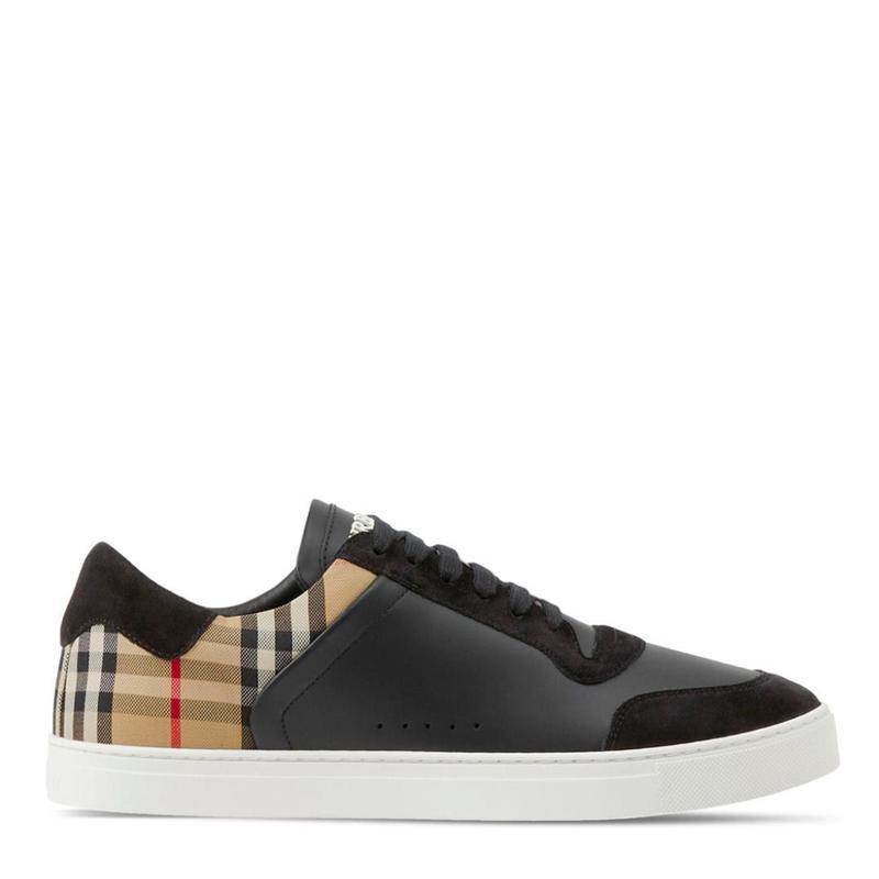 博柏利(BURBERRY)多色皮革拼接运动鞋男休闲跑鞋轻便潮流拼接跑步高清大图