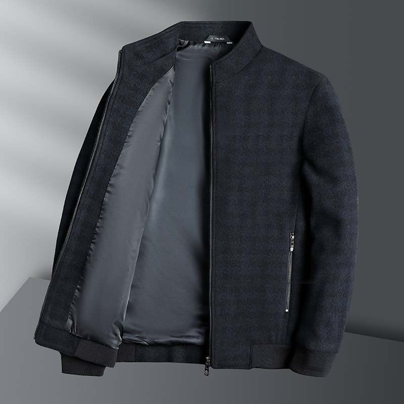 男士外套秋季新款韩版时尚休闲格子夹克中青年棒球服男装上衣