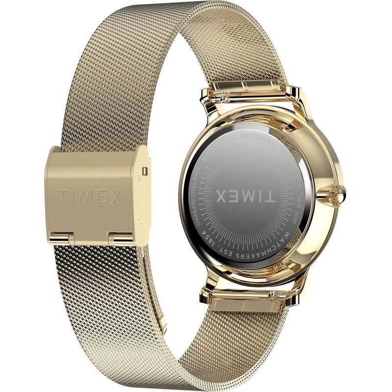 Timex /天美时石英指针款金色商务防水手表多功能都市休闲腕表