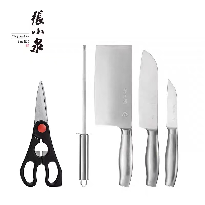 张小泉简艺6件套家用商用厨房不锈钢多功能菜刀剪刀高清大图