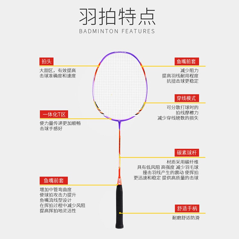 Hodtown 何大屋狮慕羽毛球拍HDW1311高清大图