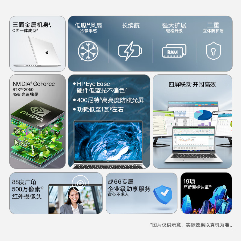 惠普(HP)战66六代7Z7J8PC 14英寸商务办公本网课学习定制高性能轻薄本笔记本电脑(i5-1335U 16G内存 512GB固态 RTX2050 4G独显 高色域 低功耗)
