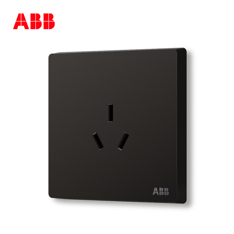 ABB开关插座 轩致无框 星空黑色 一位16A三孔空调插座AF206-885