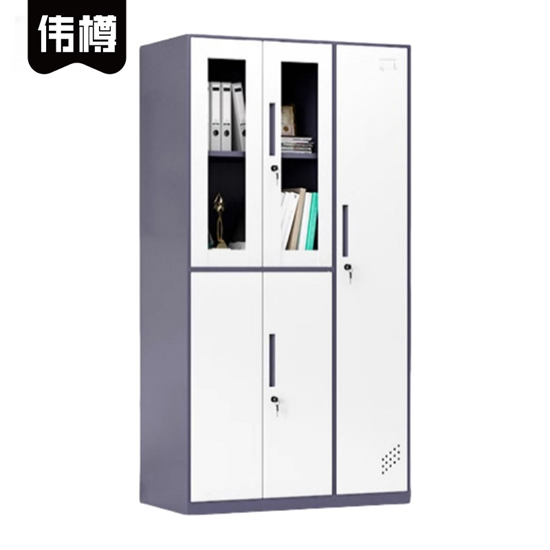 伟樽更衣柜灰白套色5门970*500*1850mm台高清大图