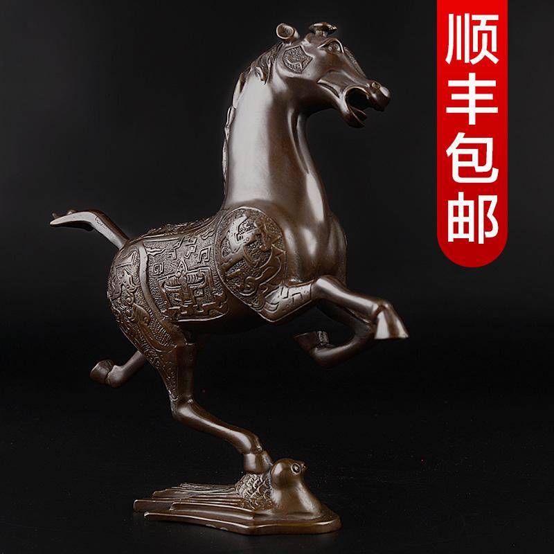 美帮汇马踏飞燕铜马摆件仿古铜工艺品家居客厅办公室装饰店铺开业礼品高清大图