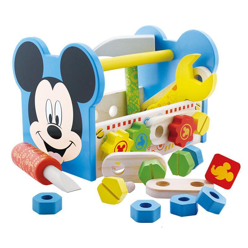 迪士尼儿童拼装积木玩具23岁4宝宝大颗粒螺母组合米奇工具箱米奇工具