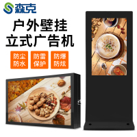 森克 43英寸户外壁挂非触摸显示器 落地式户外多媒体广告机 高亮防水防晒防雷触控一体机