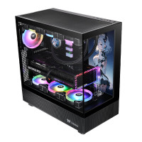 Thermaltake(Tt)钢影透S海景房机箱 电脑机箱(ATX主板/支持360水冷/270°全景/9风扇位