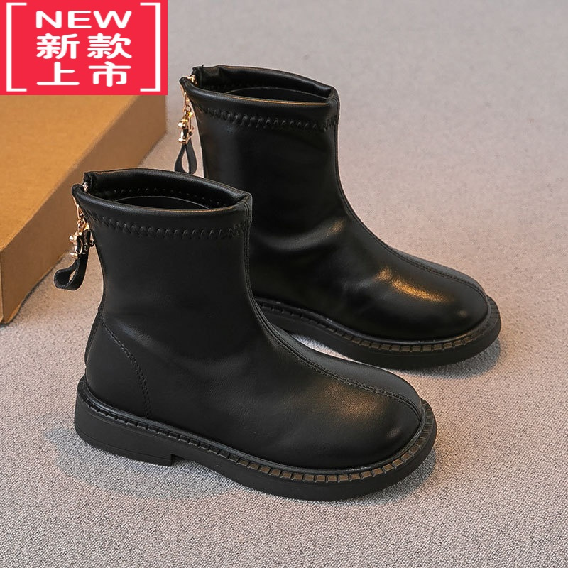 可莉允儿童马丁靴2021冬季新款女童靴子加绒二棉短靴皮靴公主鞋英伦风潮