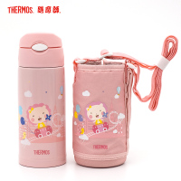 膳魔師(THERMOS)保温杯TCKG-603WF儿童吸管杯膳魔师带杯套双盖大容量儿童水杯多功能保温壶600ML家用通用