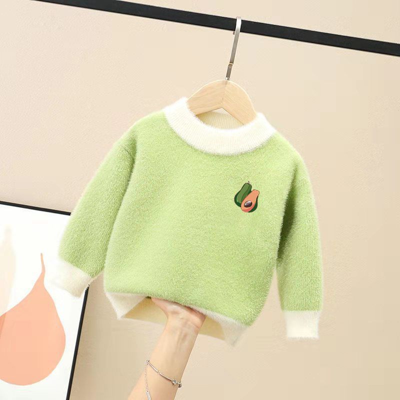 女童毛衣加厚秋冬款2023新款女孩小童套头韩版打底衫