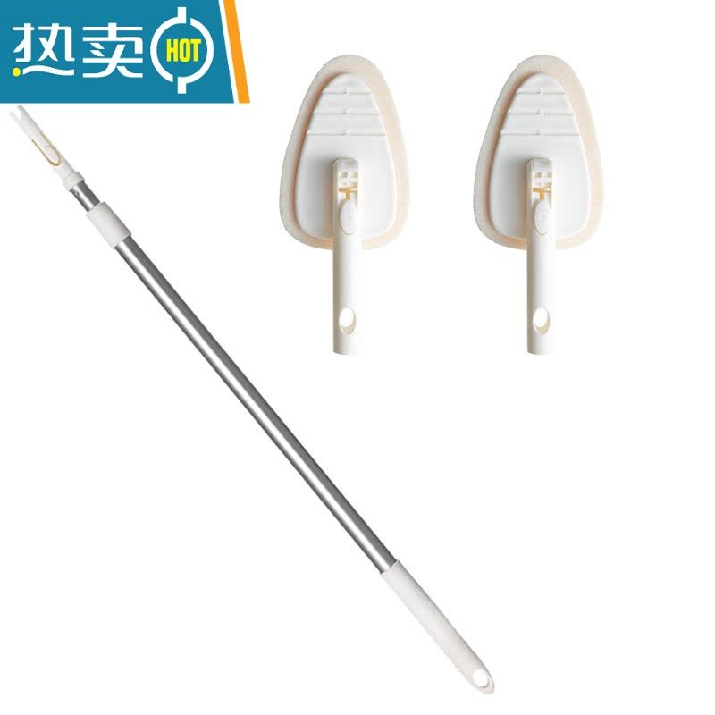 敬平长柄卫生间清洁工具海绵刷洗墙壁瓷砖清洁刷浴室浴缸刷工具 1个伸缩杆+2海绵头刷子图片