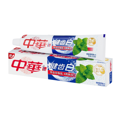 中华牙膏 健齿白清新薄荷味250g 珍珠岩精粹美白健齿6支装