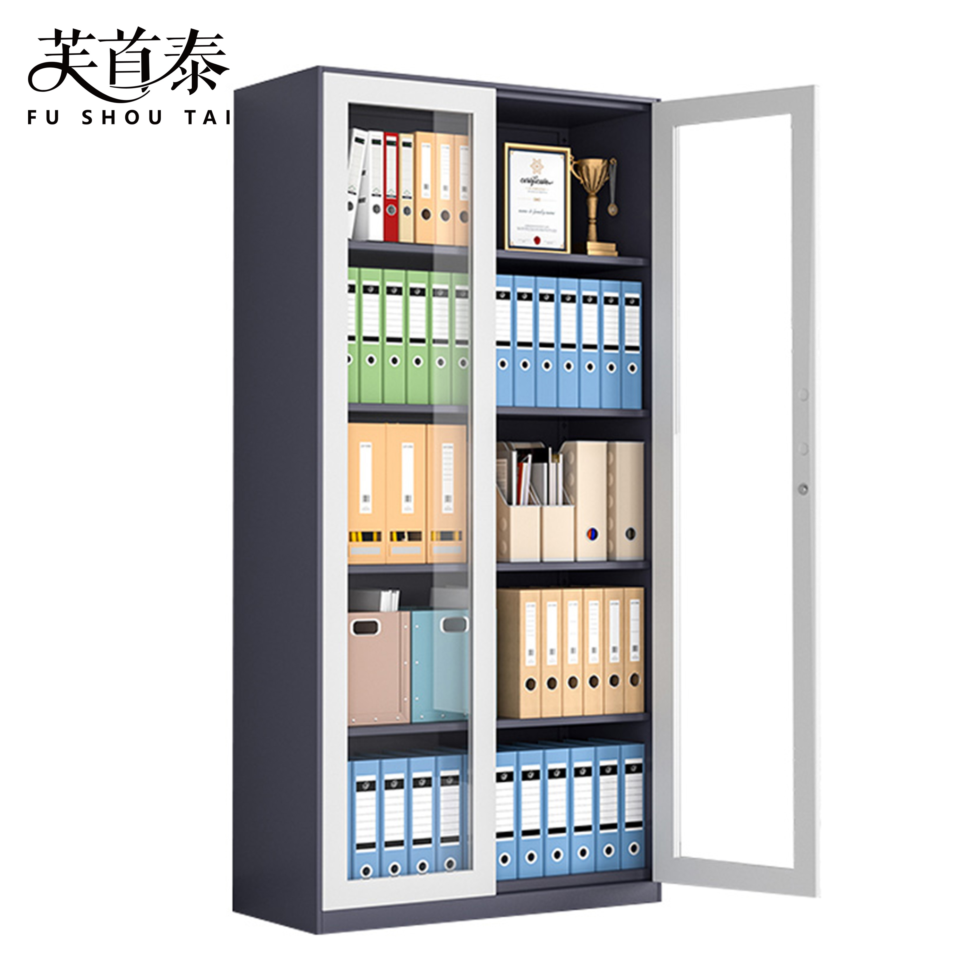 芙首泰通玻文件柜套色900*400*1850mm台高清大图