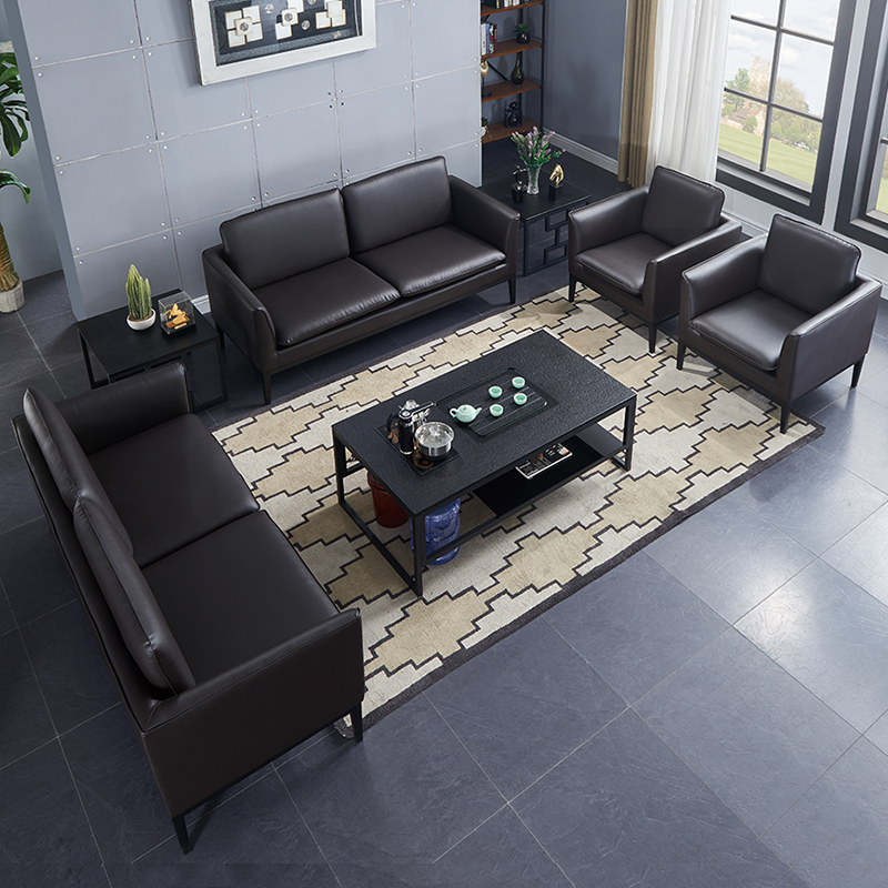 三能 办公家具简约现代办公沙发 接待办公室沙发茶几组合商务洽谈办公会客沙发高清大图