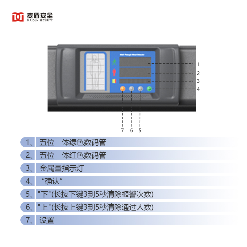 麦盾MD-600E 安检门安全检查门工厂安检门车站安检仪6区金属探测门高清大图