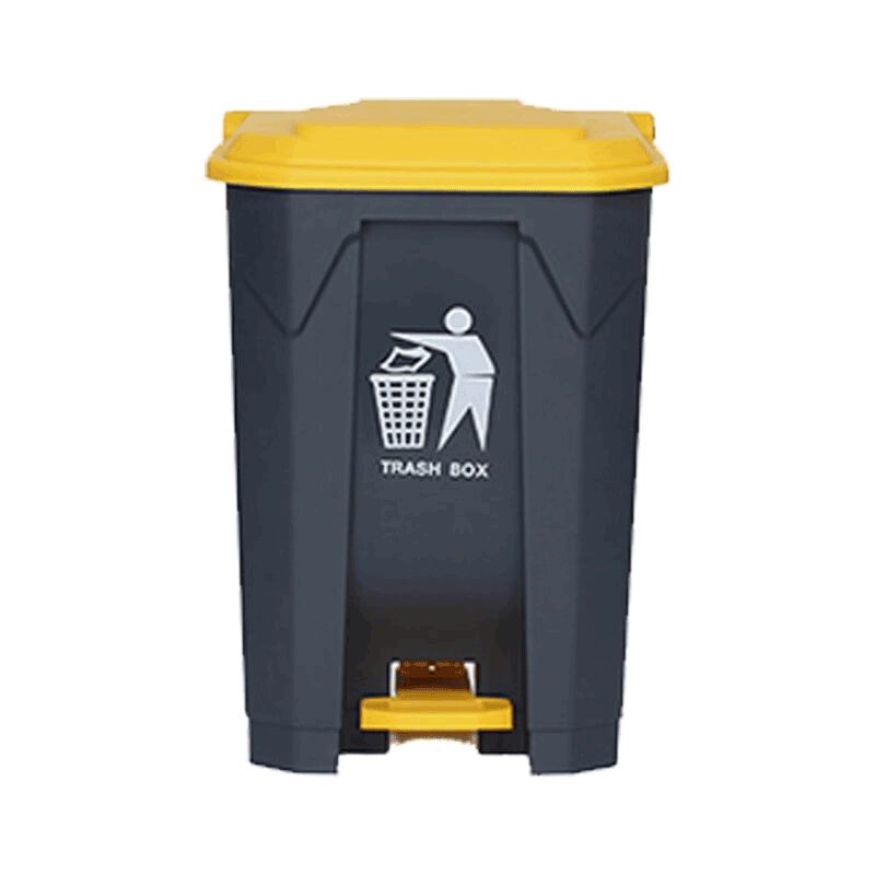 豫众诺 脚踏垃圾桶 50L灰桶黄盖 个高清大图