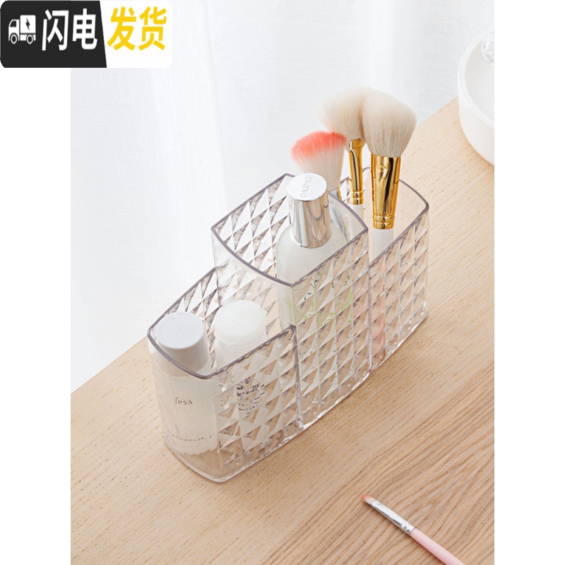 三维工匠化妆品收纳盒梳妆台储物盒置物架桌面塑料文具护肤品整理盒高清大图