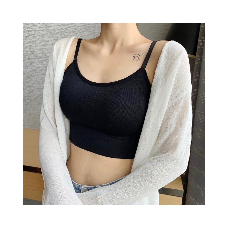 春秋韩版学生抹胸内衣防走光裹胸聚拢无钢圈文胸全罩杯吊带背心女