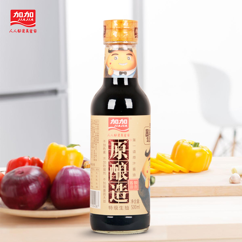 加加(JIAJIA) 原酿造酱油500ml 三瓶装