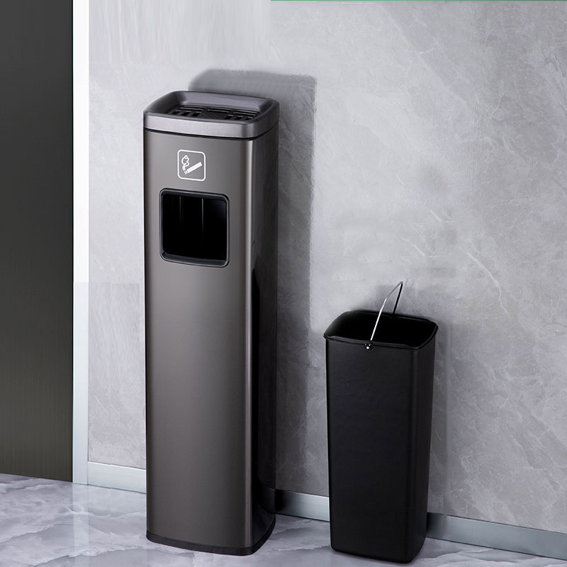 立式电梯烟缸箱垃圾桶 23.8*19.3*82cm高清大图