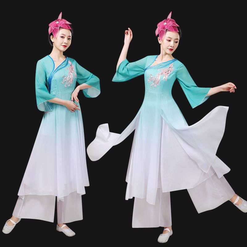 Yionelee秧歌服其他古典舞演出服女飘逸中国风秧歌服扇子舞新款套装民族现代舞蹈服装 价格图片品牌报价 苏宁易购金开地运动户外专营店