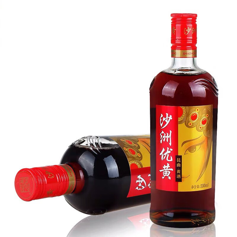 沙洲优黄 园林昆曲系列清爽型三年陈粮食酿制黄酒 半干型 12度 550mL*8瓶 苏派黄酒 整箱装
