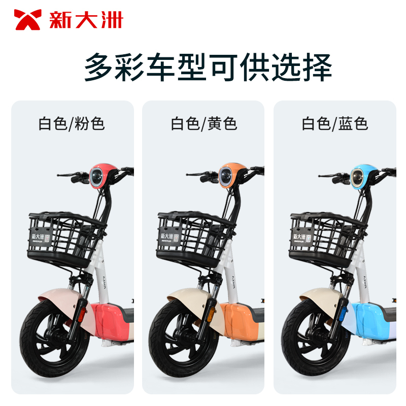 派乐/Palla电动车Q1 Plus时尚轻便电瓶车48V12Ah铅酸电池小型电动自行车代步助力自行车 白色