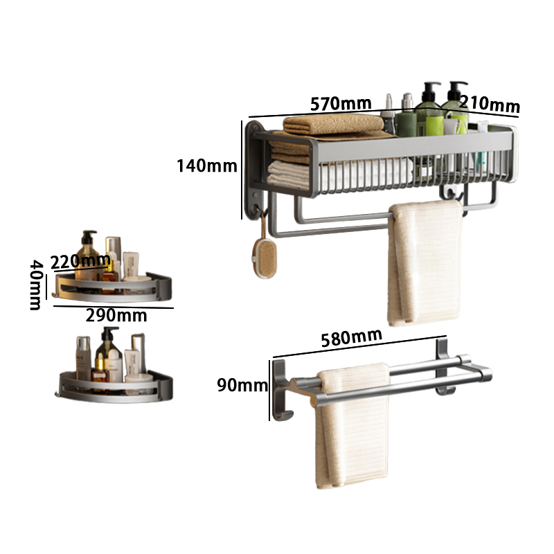 豫汉迎毛巾置物架 毛巾架三件套A款570*210*140mm套