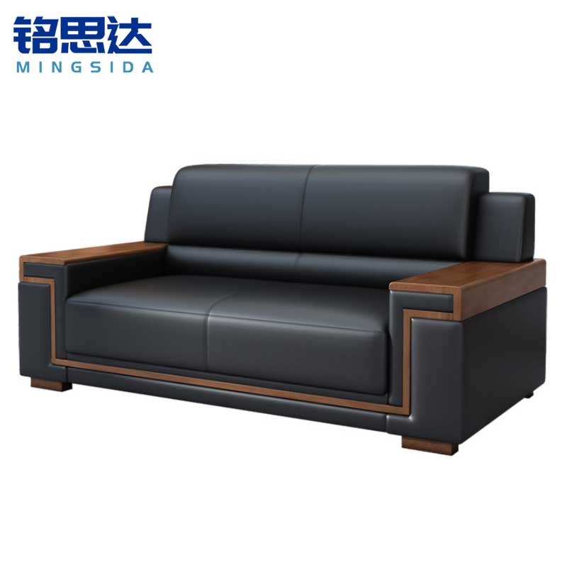 铭思达皮质接待沙发双人张高清大图
