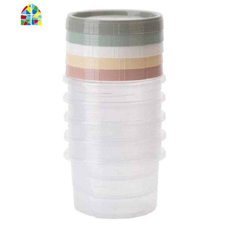 小型圆形透明塑料带盖子保鲜盒冰箱冷藏果蔬食物密封盒外卖打包盒 FENGHOU