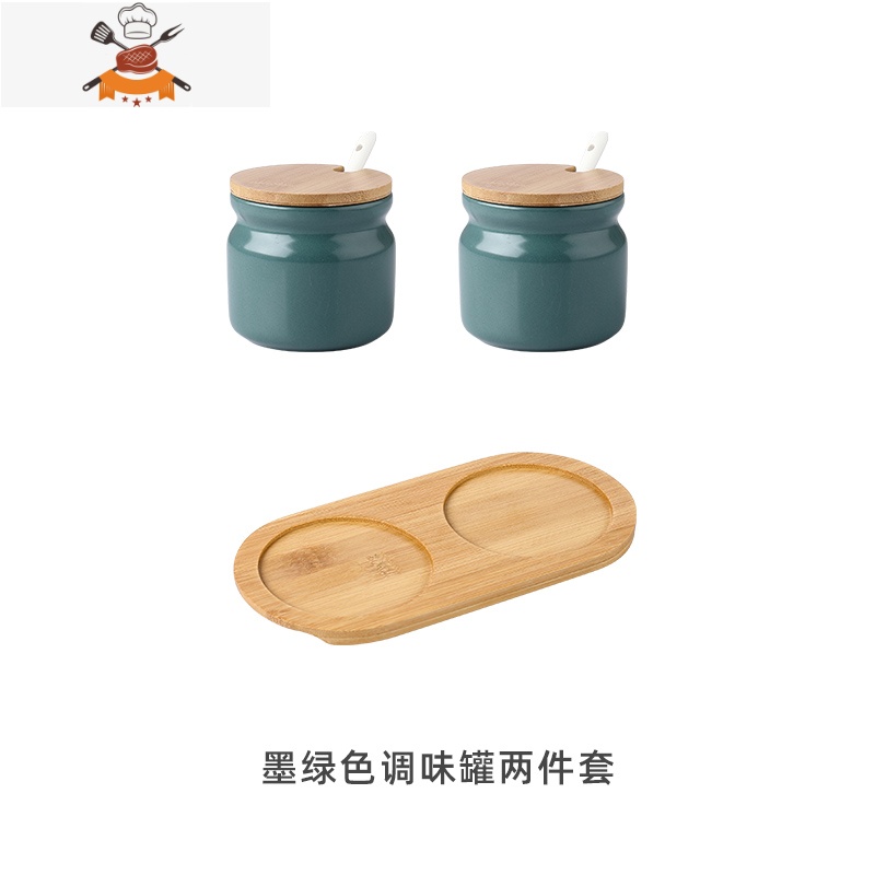 北欧简约陶瓷家用厨房调味罐醋油瓶壶组合套装盐罐佐料盒调料罐子 敬平高清大图