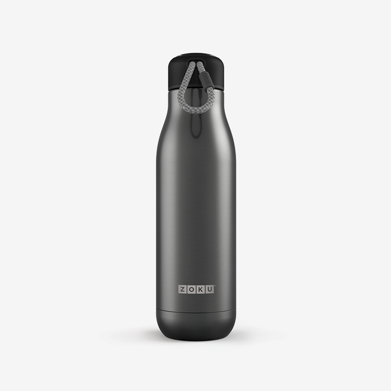 美国Zoku 男女提手便携车载杯运动健身户外不锈钢真空保温杯750ml-暗灰色