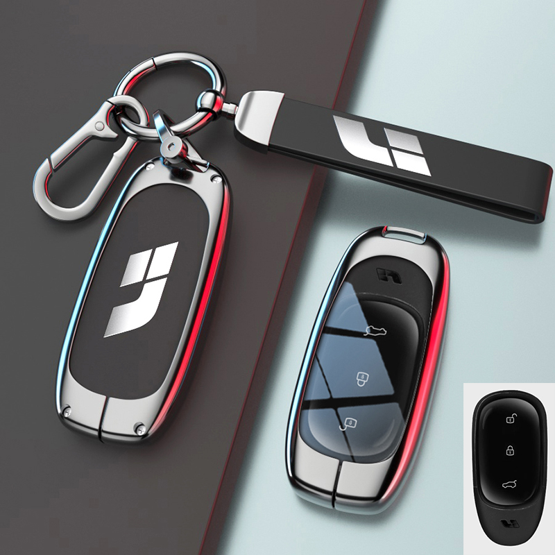 【补贴10%】理想l9钥匙套l8升级改装配件pro男l7理想one汽车用品女壳扣包 理想one锌合金黑色+皮带扣