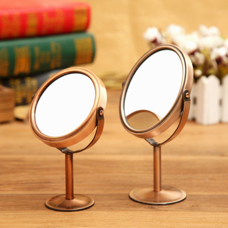 宜莱芙 迷你小镜子台式桌面镜(圆形)双面化妆镜放大 随身便携梳妆镜